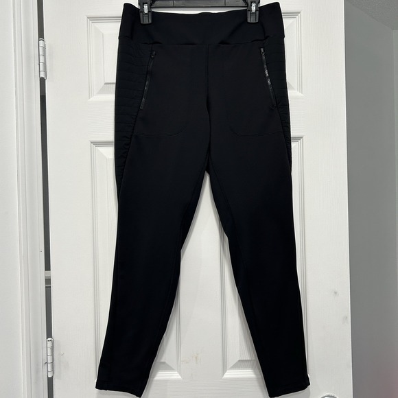 Athleta Women's Size Large L Peak Hybrid Fleece‎ Tight Pants Pull On Black - Picture 1 of 11